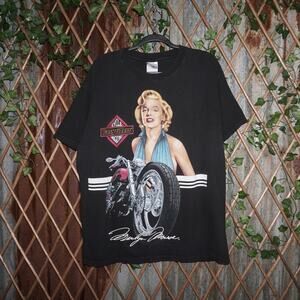 XL - Vintage Y2K easy riders Marilyn Monroe biker stripe tee